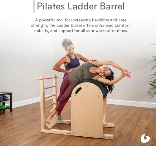 Vista 2 de Balanced Body Equipo de pilates de barril de escalera, equipo de ejercicio de pilates para fortalecer y flexibilidad, herramienta de entrenamiento