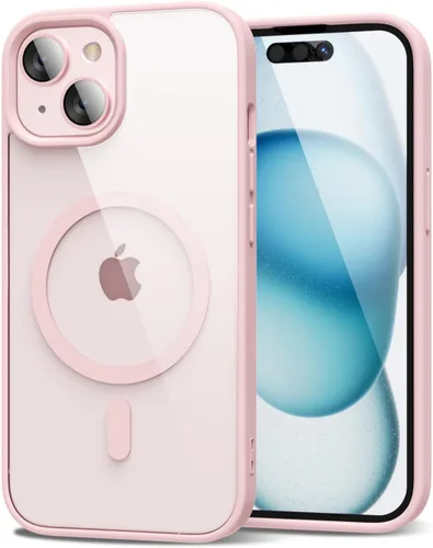 Vista 90 de oakxco Funda magnética transparente compatible con Magsafe, delgada, transparente, no amarillea, híbrida de silicona suave y cubierta protectora