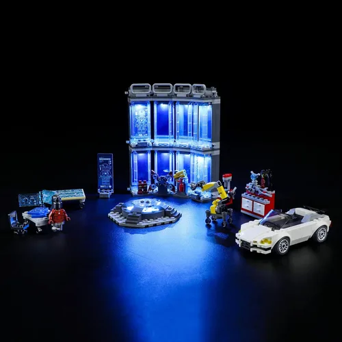 GEAMENT Kit de luces LED compatible con Lego Iron Man Armory - Juego de iluminación para modelo de construcción 76216 (juego de modelos no incluidos)
