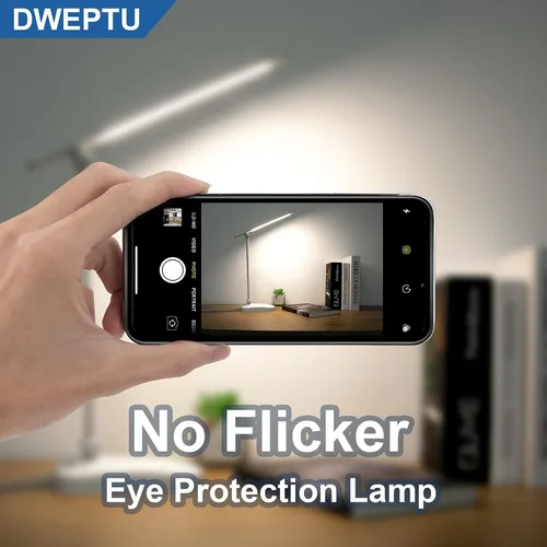 Vista 4 de DWEPTU - Lámpara de escritorio LED para cuidar los ojos lámparas de mesa regulables lámpara de oficina regulable con puerto de carga USB control