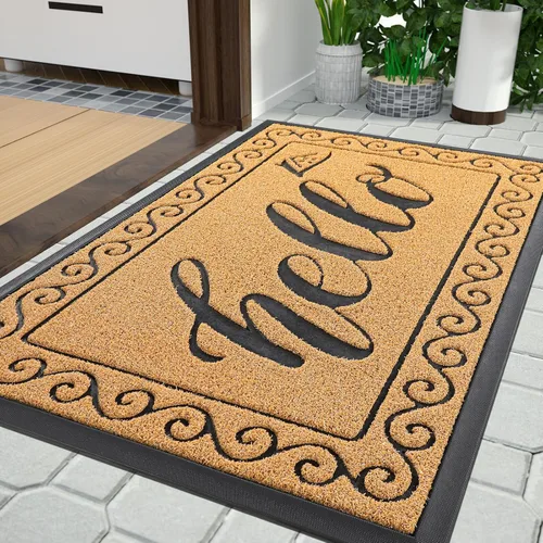 Vista 75 de Yimobra Tapetes de bienvenida para puerta delantera, 29.5 x 17 pulgadas, resistente, impermeable, para puerta exterior, entrada exterior