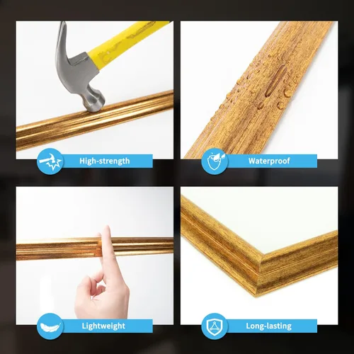 Vista 5 de Art3d - Juego de 6 molduras precortadas para pared, paneles de revestimiento para montar, para interior, sala de estar, dormitorio, se instalan