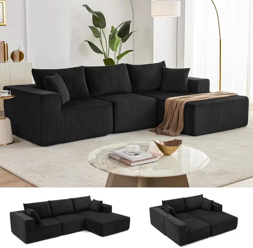 Vista 42 de Weture Sofá Seccional Modular de 108", Sofá Seccional Cloud con Asiento Profundo, Sofá Modular Moderno en Forma de L con Chaise, Sofás Tapizados