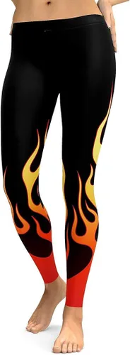 Leggings de yoga adelgazantes de Navidad, cintura alta, degradado de fuego, pantalones largos de Halloween, talla grande, para gimnasio, deportes de
