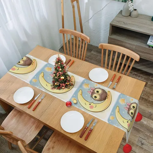 Vista 7 de Camino de mesa de Navidad de 60 pulgadas de largo, camino de mesa de otoño para mesa de comedor, decoración de Navidad, camino de mesa de café