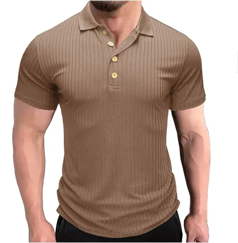 Vista 7 de Short Sleeve Button Up Shirts for Men Casual Stylish Striped Summer Tee Regular-Fit Big and Tall Black T Shirt