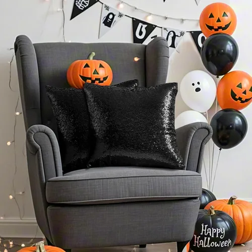 Vista 25 de Poise3EHome Fundas de almohada de lentejuelas de 18 x 18 pulgadas, fundas de almohada decorativas rojas para sofá, cama, sala de estar, Navidad Rojo