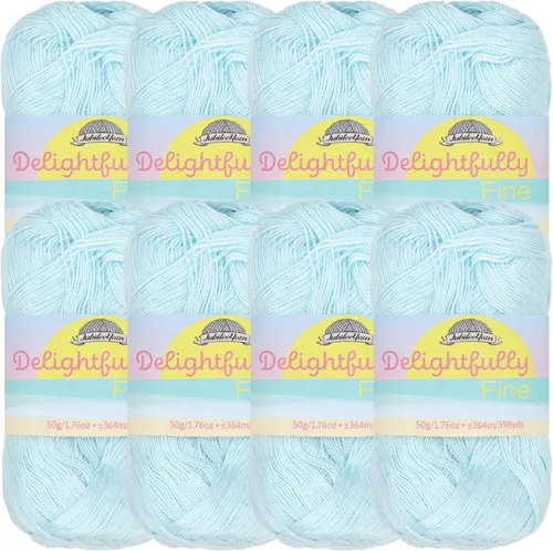 Vista 22 de JubileeYarn - Ovillo de hilo deliciosamente fino, 1.76 oz/madeja de rayón de bambú, color rosa polvo, 4 madejas