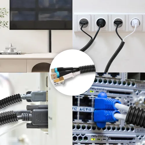 Vista 7 de Tubo Protector de Cables de 40 Pies de 1 Pulgada, Tubo Divisible para Organización de Cables, Conducto de Cables, Tubo Protector de Cables – Negro