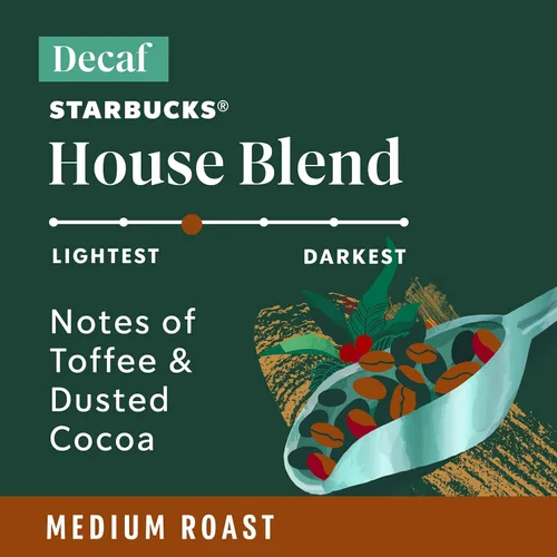 Vista 4 de Starbucks Cápsulas de café K-Cup, café caliente o helado de tostado medio, mezcla de casa descafeinada, 40 cápsulas Keurig