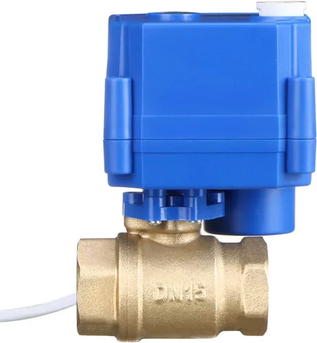 Vista 3 de U.S. Solid Válvula de bola motorizada de 1/2 "- Válvula eléctrica de latón, 9-24V AC/DC 3 cables de bloqueo (autosostenimiento), puerto completo