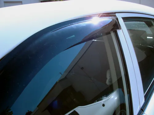 Vista 4 de Tuningpros Visera de ventana compatible con Ford Explorer 2002-2005, DGWV2-155 Deflector de montaje exterior, protector de lluvia, humo oscuro