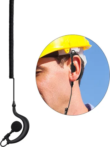 Vista 6 de HYS G forma suave oído gancho auricular auricular 0.138 in enchufe gancho oído sólo escucha radioaficionado/auricular