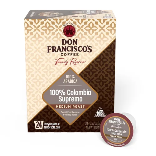 Vista 14 de Don Francisco’s Coffee Decaf 100% Colombian; café descafeinado, tueste mediano, cápsulas reciclables estilo K-Cup, compatibles con cafeteras Keurig