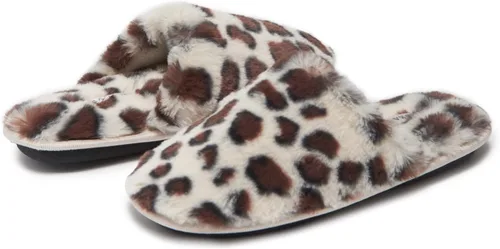 Vista 2 de Laura Ashley Pantuflas de felpa para mujer con espuma viscoelástica