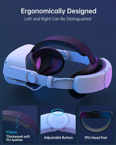 Vista 7 de ToyBag Head Strap with 6000mAh Battery Compatible with Oculus Quest 2, Adjustable Elite Head Strap for Enhanced Support and Extending Game time in VR