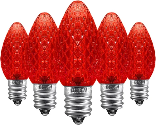 Vista 16 de caja de 25 bombillas LED C7 de repuesto para guirnalda de luces, de grado comercial, 120 V SMD LED, para bases E12