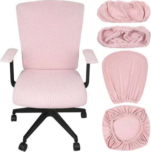 Vista 17 de Tallew Juego de 4 fundas protectoras universales para sillas de oficina, fundas de asiento elásticas para sillas de oficina, fundas