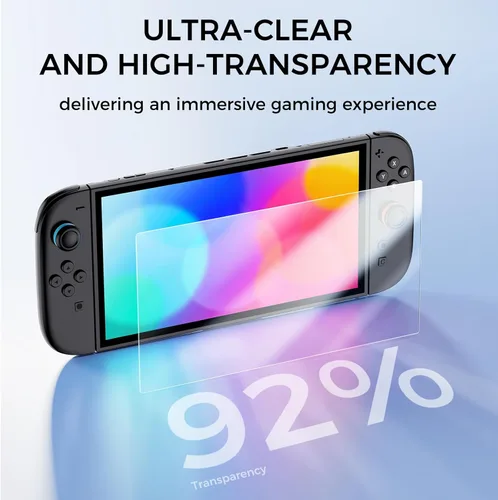 Vista 3 de IINE Protector de pantalla de vidrio templado para Switch 2 – 4 opciones disponibles, fácil instalación, antiarañazos, resistente a las huellas
