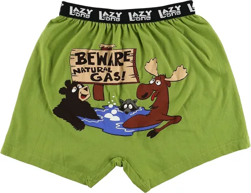 Lazy One - Bóxeres cortos con estampas de animales divertidos, ropa interior novedosa y divertida con diseños de animales para regalar en broma a