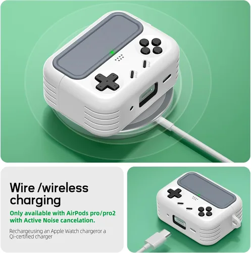 Vista 9 de Inesore Funda compatible con AirPods Pro de 2ª/1ª generación con soporte para teléfono y kit de limpieza, compatible con MagSafe, bloqueo automático