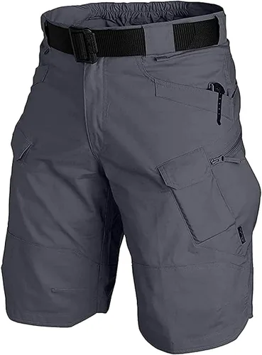 URBEST Pantalones cortos tácticos para hombre, impermeables, transpirables, de secado rápido, para senderismo, pesca, con múltiples bolsillos (sin