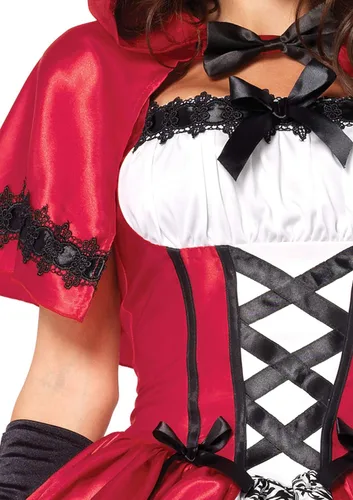 Vista 4 de Leg Avenue Disfraz de capucha gótica roja para mujer, Rojo