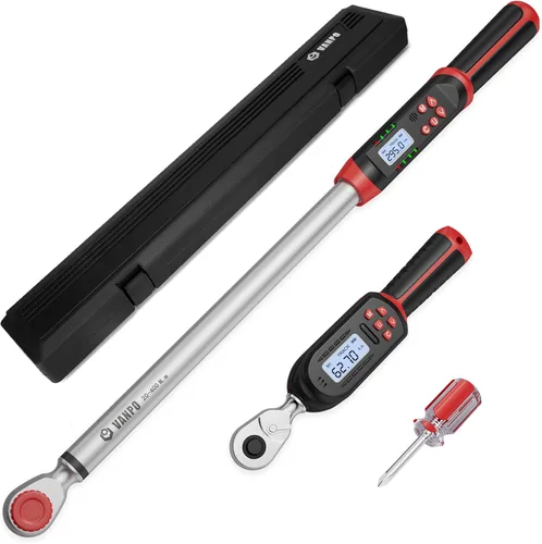 Vista 12 de VANPO Llave dinamométrica digital de 1/4 pulgadas, 1.1-22.1 pies-libras/1.5-30 Nm, con valores preestablecidos, 2% de precisión, timbre