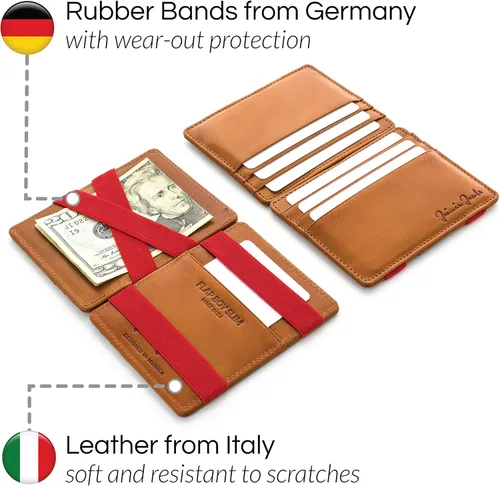 Vista 3 de Jaimie Jacobs - Flap Boy Slim - Cartera mágica de solapa para hombre con bolsillo frontal RFID, cartera delgada de piel genuina