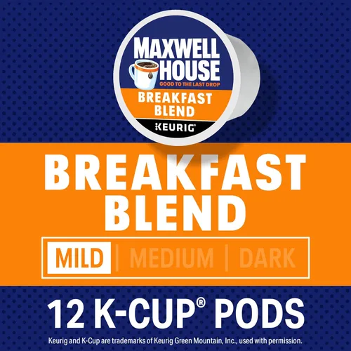 Vista 3 de Maxwell House - Cápsulas de café tostado suave Breakfast Blend para Keurig K-cup (caja de 12 cápsulas)