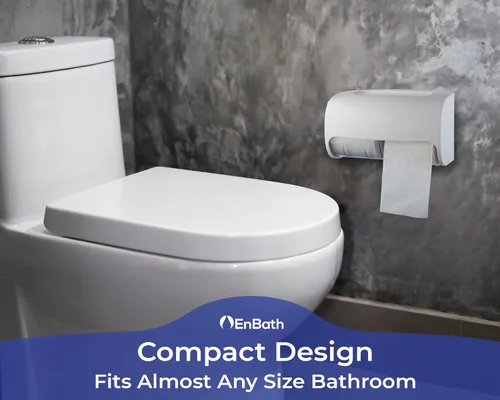 Vista 7 de Dispensador de papel higiénico comercial de montaje en pared, doble (2 rollos) con bloqueo de papel higiénico (blanco) compacto de dos rollos