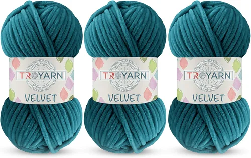 Vista 18 de Hilo de Chenilla para Ganchillo - 100g (121m), Hilo Suavísimo y Esponjoso, Perfecto para Mantas de Bebé y Amigurumi, Tamaño 6