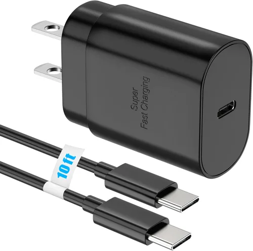 Vista 9 de Galaxy S25 S24 - Bloque de carga USB C de 25 W PD, cargador súper rápido, adaptador de enchufe de pared tipo C, carga rápida para Samsung Galaxy