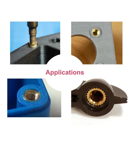 Vista 6 de cSeao 120pcs M3 I.D 0.224 in Altura 0.181 in O.D Latón Tuercas Embedment Nut M3 Hilo Latón Tuercas Moleteadas Roscado Calor Set para Impresión