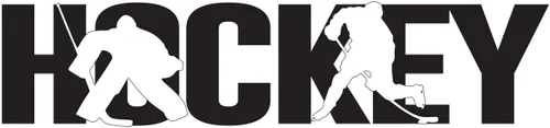 Hockey Wall Decal With Players Silhouette - Vinyl Decoration for Boys Bedroom, Playroom or Man Cave