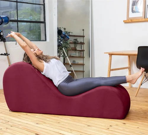 Vista 18 de Avana Elegante tumbona para yoga, para estiramiento, relajación, berenjena.