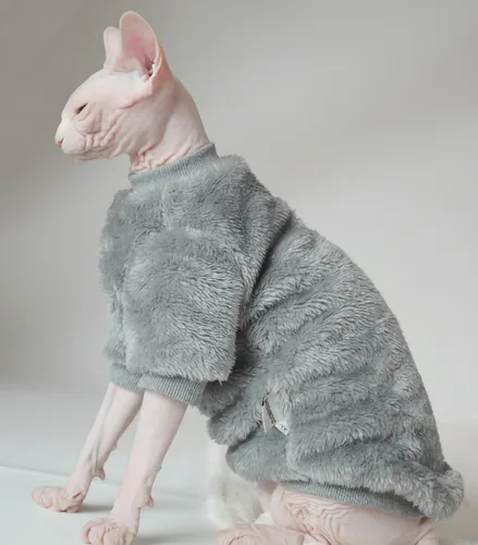 Vista 9 de Sphynx - Ropa para gatos de terciopelo de doble cara, suave y cálida, sin pelo, ropa para gatos para Cornish Rex, Devon Rex, Peterbald, Knnis, Abbey