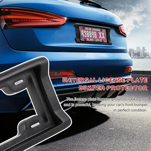 Vista 4 de Protector de Parachoques para Placa de Matrícula, EVA de 2.3" de Grosor Soporte para Placa de Matrícula Protector de Marco de Etiqueta de Carro
