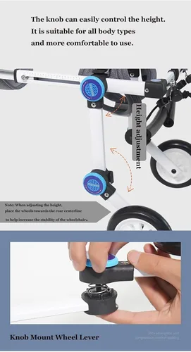 Vista 3 de Dog Wheelchair for Hind Legs - Adjustable Pet Cart with Wheels, Mobility Aid for Dogs, Support for Back Leg Weakness, Ideal for XX-Small Breeds