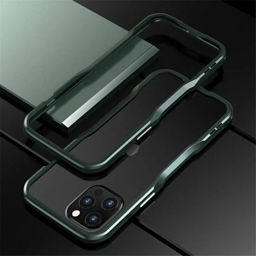 Vista 6 de Parachoques de aluminio compatibles con iPhone 12 Mini de 5.4 PULGADAS, estuche con marco metálico, parachoques delgado de diseño genial y Negro
