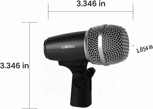 Vista 6 de HEIMU Kit de micrófono con cable para batería y otros instrumentos musicales (micrófono de tambor pequeño)