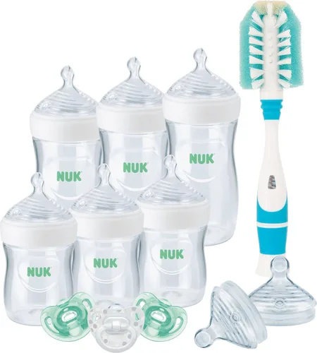 Vista 8 de NUK Smooth Flow - Juego de regalo para recién nacidos, biberón anti-cólico, 0+ meses