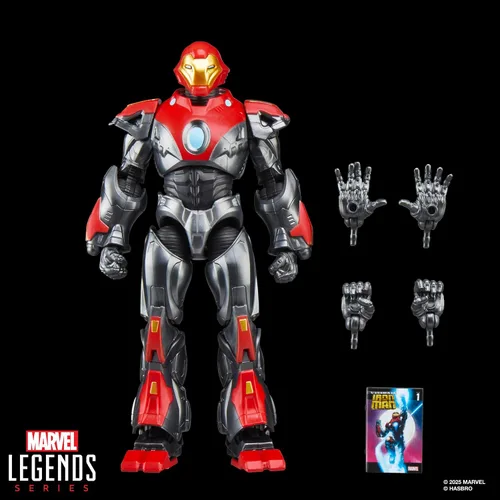 Vista 13 de Serie Marvel Legends Ultimate Iron Man, Figura de acción coleccionable de 6 pulgadas inspirada en cómics con accesorio de cómic a