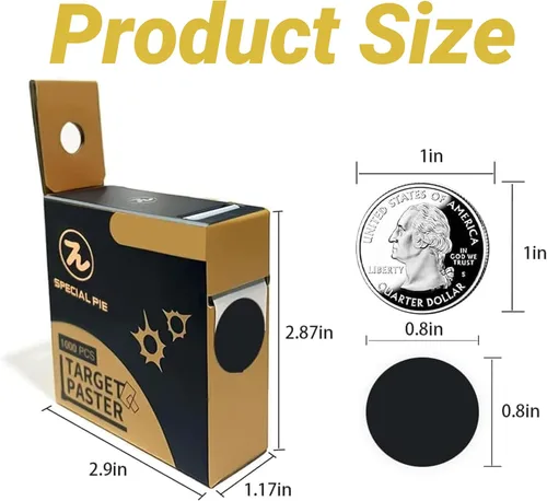 Vista 4 de Shooting Target Pasters, 0.8-inch Round Target Stickers with Sticker Dispenser, for Gun Rifle Pistol Airsoft BB, Ideal for USPSA, IPSC, IDPA