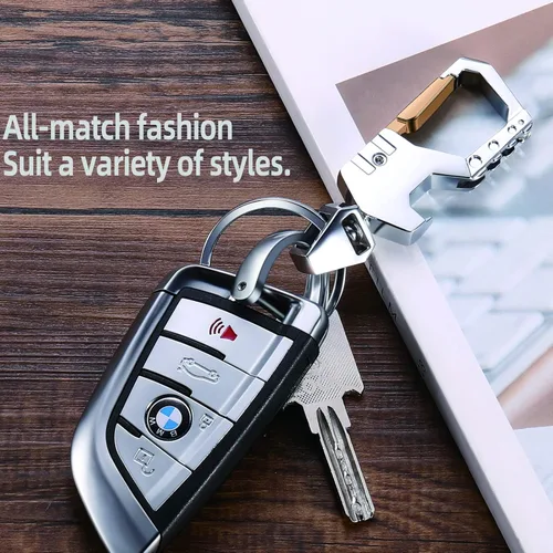Vista 3 de Mtverver Heavy Duty Key Chain with (1 key ring and 1 D-ring),Bottle Opener,Carabiner Car Key Chains