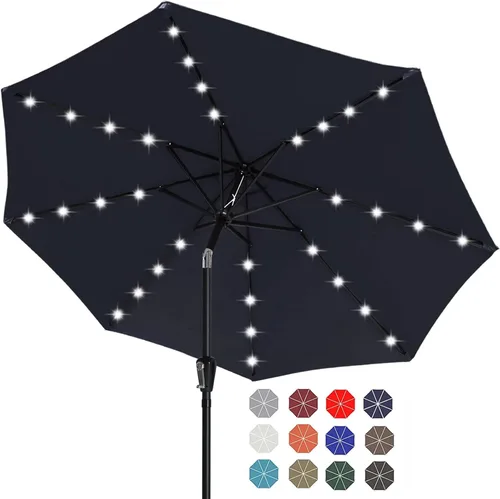 Vista 38 de ABCCANOPY Sombrillas solares duraderas para patio con 32 luces LED de 7.5 pies (beige claro)
