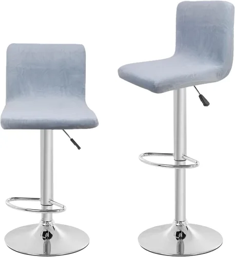 Vista 20 de Fundas de asiento para taburete de bar de terciopelo, fundas cuadradas para taburete de bar, fundas para sillas de altura de encimera (2, negro)