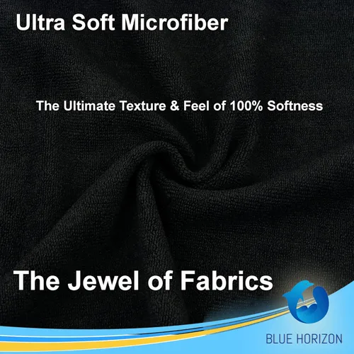 Vista 4 de Blue Horizon Toallas de limpieza de microfibra negras, paquete de 24 paños de felpa ultra suave de doble cara, paños de limpieza de microfibra