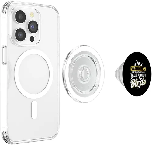 Vista 4 de Warning May Spontaneously Talk About Birds Vogel Tier Vögel PopSockets MagSafe PopGrip for iPhone