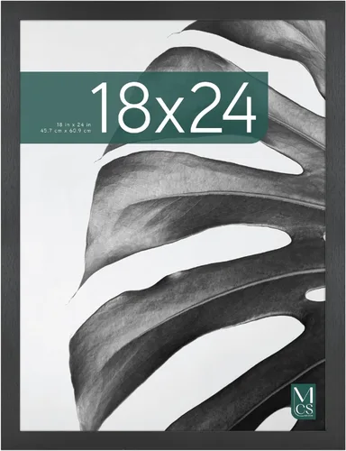 Vista 13 de MCS Studio Gallery Marco para Póster de 16x24 Pulgadas, Veta de Madera Negra, Madera Diseñada, Colgado Vertical y Horizontal en Pared, Marco Grande